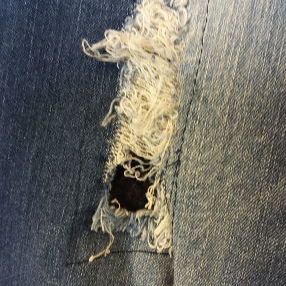 Twenty-one black five pocket distressed curvy slim bootcut jeans - Picture 9 of 16